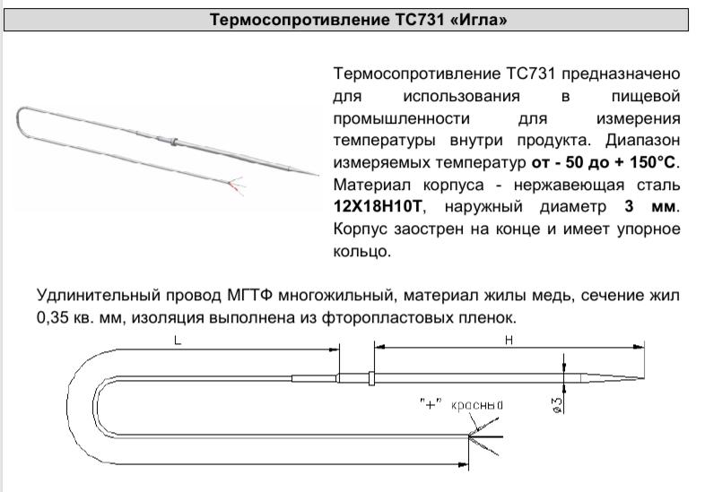 Назначение термосопротивления ТС731 Игла