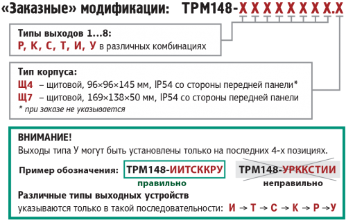 регулятор ТРМ 148, модификации прмер