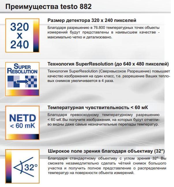Преимущества тепловизора Testo 882