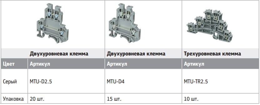 Клеммы MEYERTEC  MTU винтовые многоуровневые